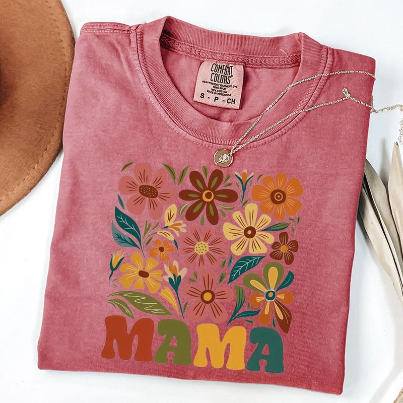 Comfort Colors Wildflower Mama Shirt, Wildflower Birthday Outfit Floral Shirt, Birthday Mom Gift, Boho Wildflower Family Tee, Unisex T-Shirt