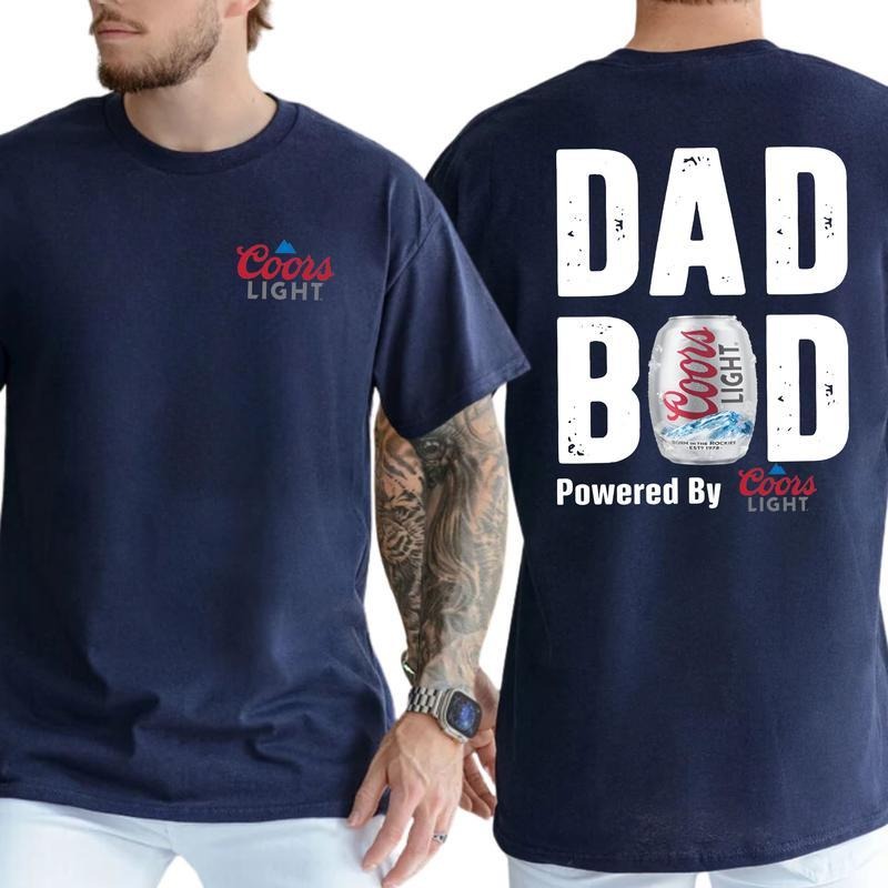 Coors Lite Dad Bod Powered By Coors Light T-shirt 2-Sided, Beer Drink Shirt, Drinking Tees For Men, Funny Drink Top for Daddy,Sweatshirt, Hoodie