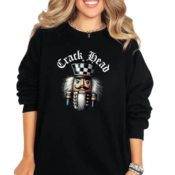 Crack D$ad Nutcrakcer Graphic Tee, Sweatshirt, or Hoodie | Edgy Goth Grunge Style Christmas Shirt | Dark Alternative Fashion | Bold Statement