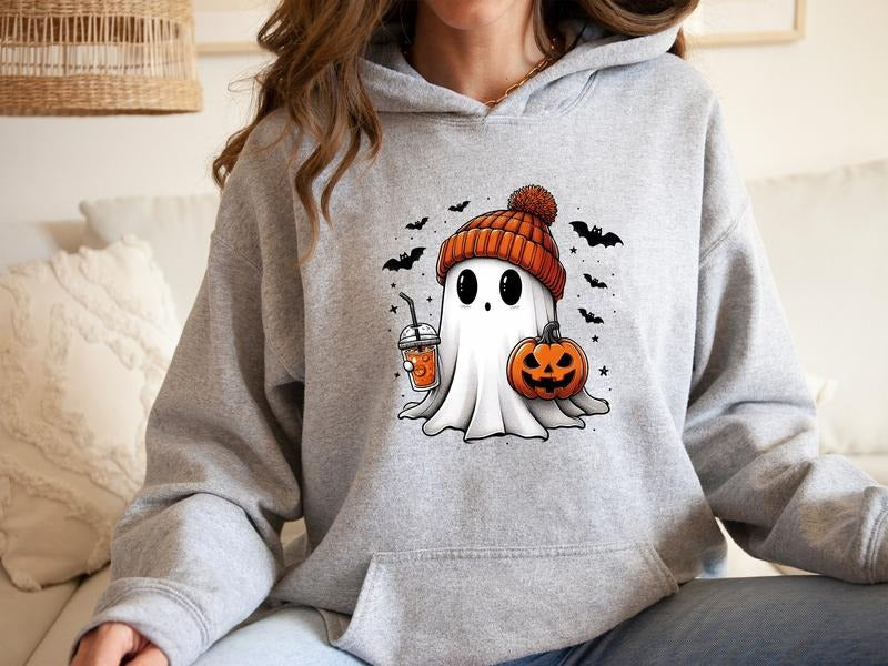 Cute Ghost Hoodie Halloween Ghost Hoodie Womens Halloween Hoodie Cute Fall Hoodie Spooky Season Hoodie Pumpkin Season Halloween Gift T-shirt, sweater and Hoodie