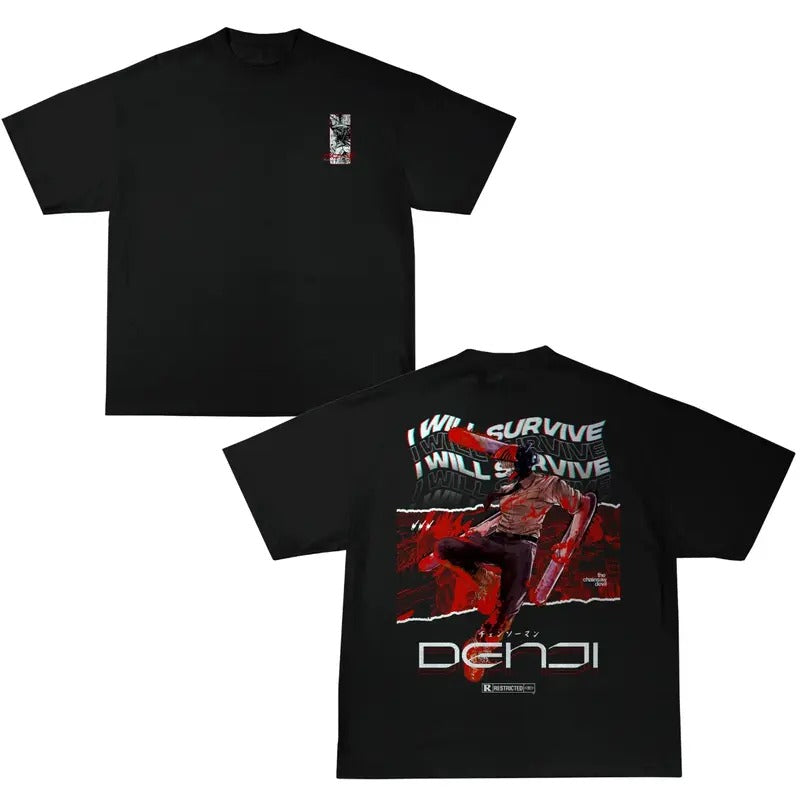 DENJI CHAINSAW MAN T-SHIRT, CHAINSAW MAN SHirt, CHAINSAW MAN Shirt, CHAINSAW MAN Merch, Anime Shirt, Vintage Graphic Tee, Anime Graphic Tee, gift For fan Top Menswear