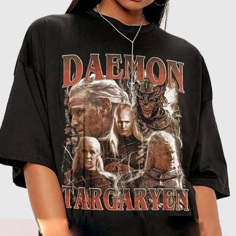 Daem0n Retro Bootleg Tshirt, Vintage 90s Rap Tee, House Of The Dragon Shirt, House Of The Dragon Shirt, Tv Series Gifts, Book Character Shirt, Unisex T-Shirt, Gifts For Men Women, Short Sleeve Tee Shirt