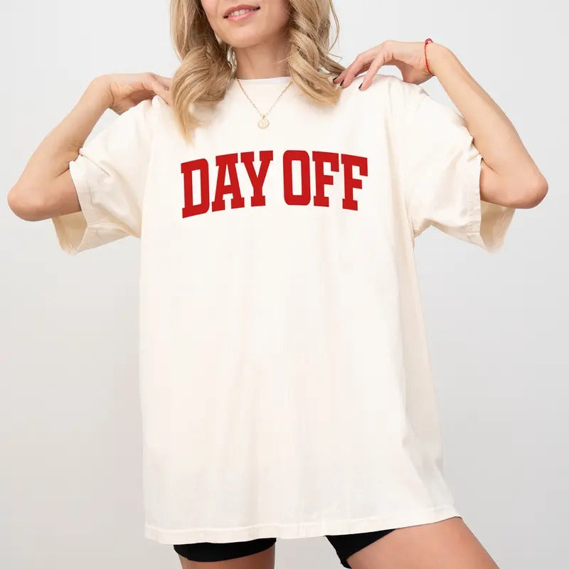 Day Off Tee, Lazy At Home Graphic T-shirt, Homebody Unhinged Shirt, Introvert Shirt, Funny Shirts For Women, Lazy Girl Tee, Comfy Fabric Graphic Tee, Women's Tops, Womenswear, Cotton Fabric Relaxed Fit Chic Style