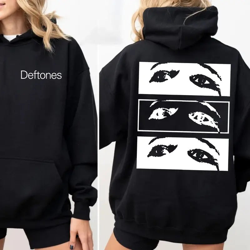 Deftoness Eyes 2 Sides Hoodie, Nu-metal, Hard Rock Fashion, Unisex Sweater Pullover Tee
