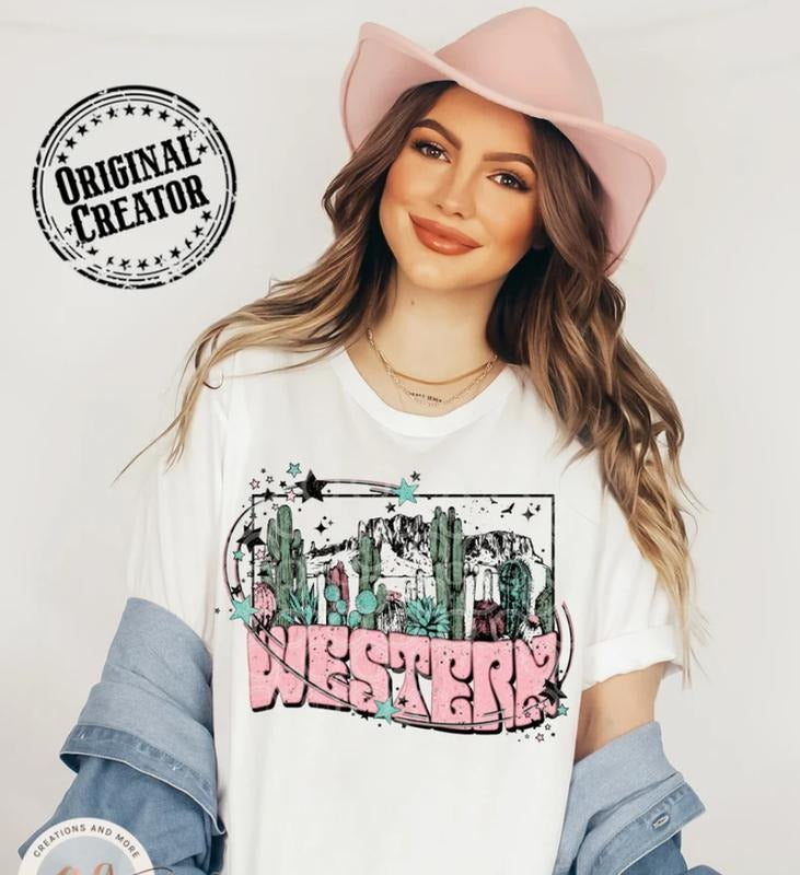 Desert Drifter Western T Shirt, Vintage Western Graphic Tee, Cowgirl Aesthetic Shirt, Country Style Sublimation Tee, Western Look Shirt