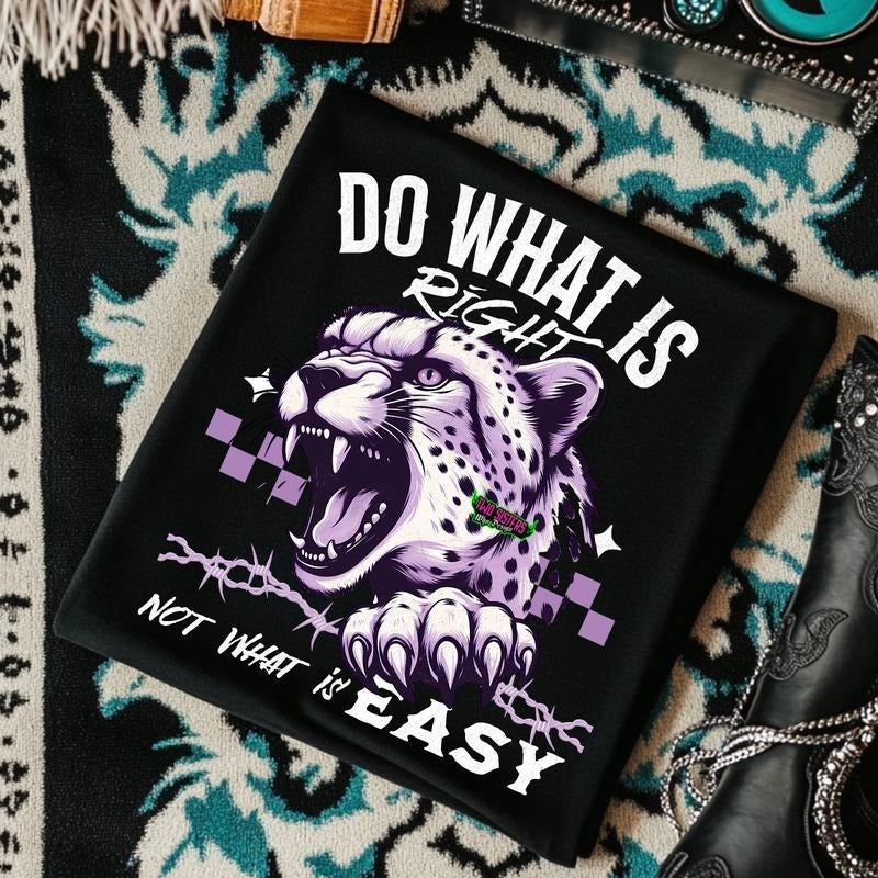Do What is Right, Not What is Easy Black TShirt | Unisex Short Sleeve T Shirt | Animal Lover Shirt | Inspirational Vintage Graphic Tee