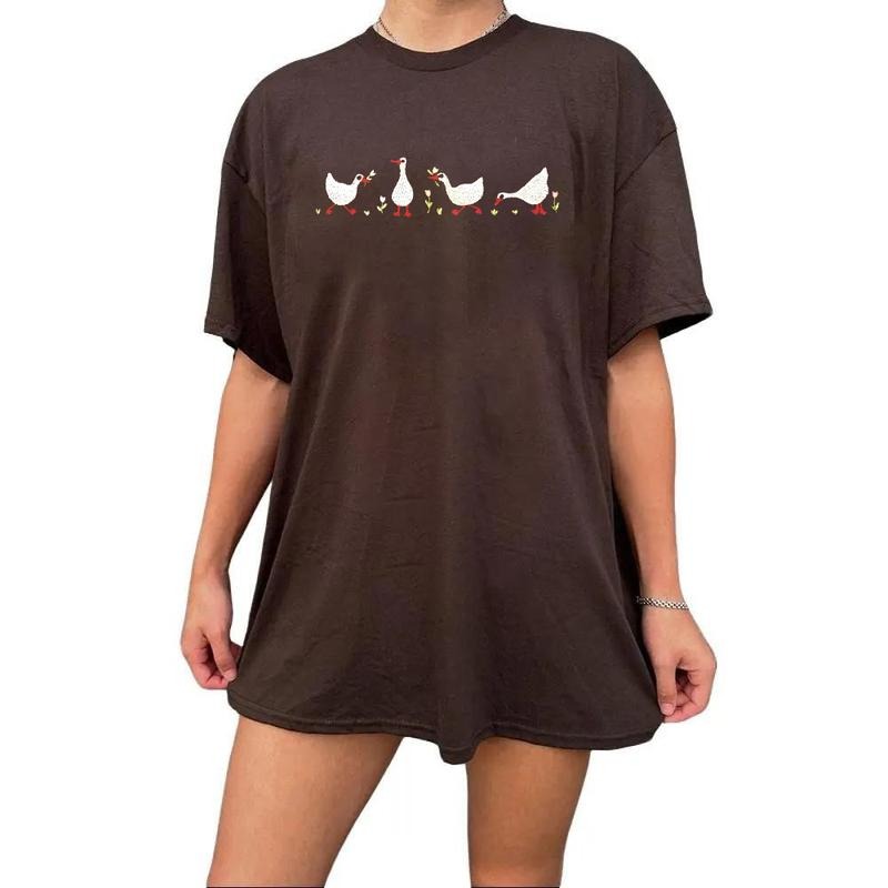 Duck Duck Tee Shirt, Ducks and Flowers Tee, Hoodie Sweatshirt Unisex Hunting Season 2025 Cotton Womenswear