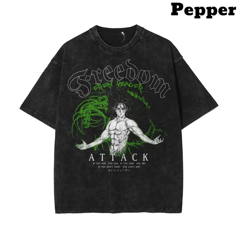 EREN VINTAGE T-SHIRT, ATTACK ON TITAN SHirt, ATTACK ON TITAN Shirt, ATTACK ON TITAN Merch, Anime Shirt, Vintage Graphic Tee, Anime Graphic Tee, gift For fan Top Menswear