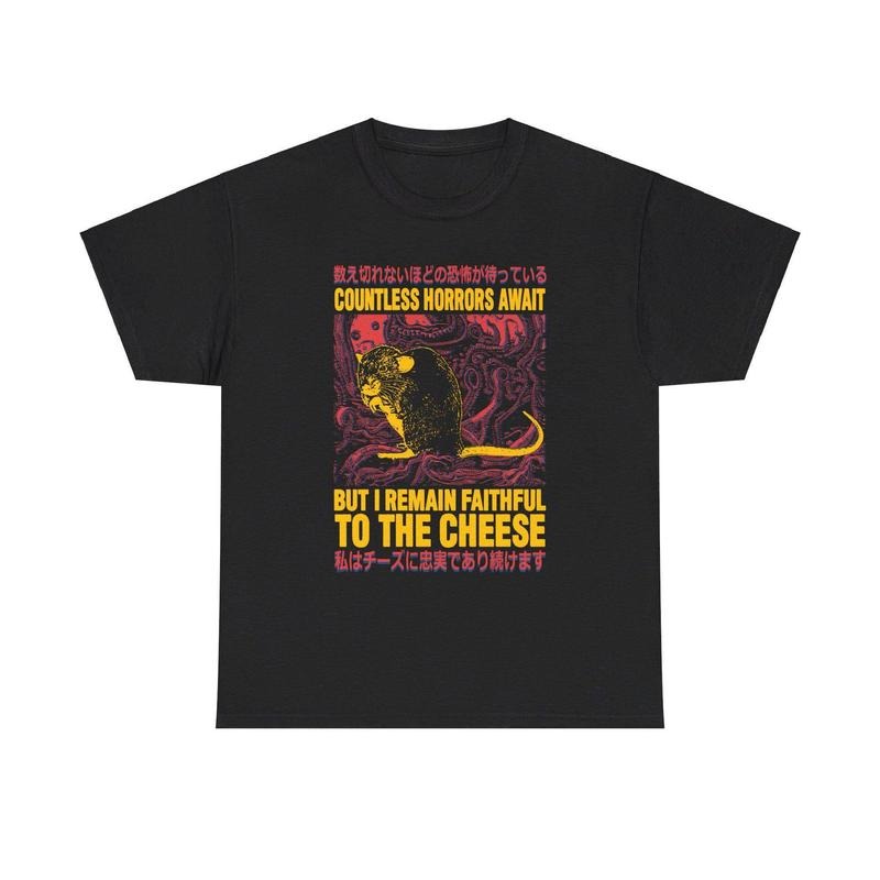 Faithful to the Cheese Japanese Horror Rat T-Shirt