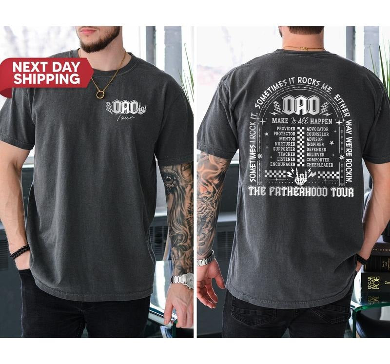 Fatherhood Tour, Sometimes I Rock It Sometimes It Rocks Me Shirt, Dad Life Shirt, Fathers Day Gift, Funny Fatherhood T-Shirtstyle{n002}2