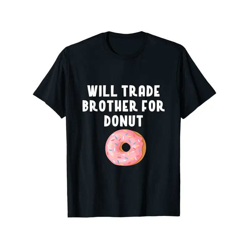 Funny Donut Pun T-Shirt - 100% Cotton Crew Neck Casual Tee, Short Sleeve, Slight Stretch, Printed Graphic, Regular Fit, All-Season, No Padding, Knit Fabric, Hot Stamped - Perfect for Weekends, Thanksgiving, Christmas Gift for Men & Women Made in USA