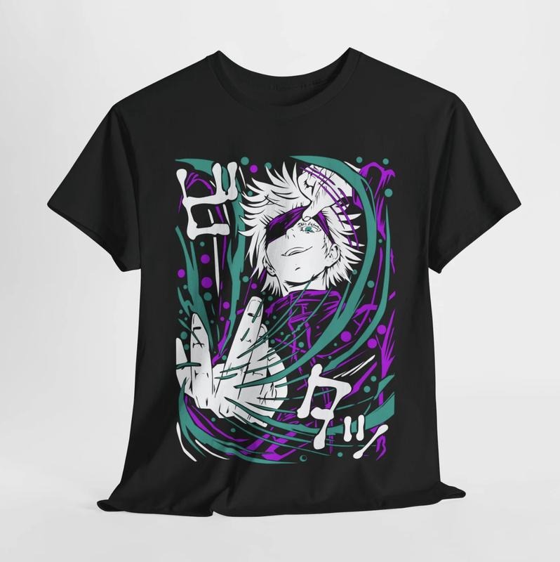 Gojo Satoru T-Shirt, Anime Shirt, Fire Style, Japanese Anime, Anime Manga Shirt, Anime Lover Shirt, Graphic Anime Tee, Anime Unisex Shirt Menswear Top