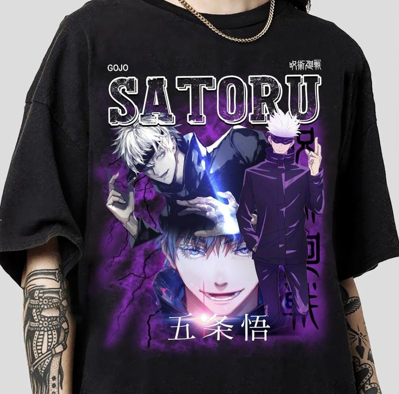 Gojo Satoru Vintage Anime Shirt, Anime Lover Shirt, Anime Manga Shirt, Anime Gojo Satoru Gift Menswear Top