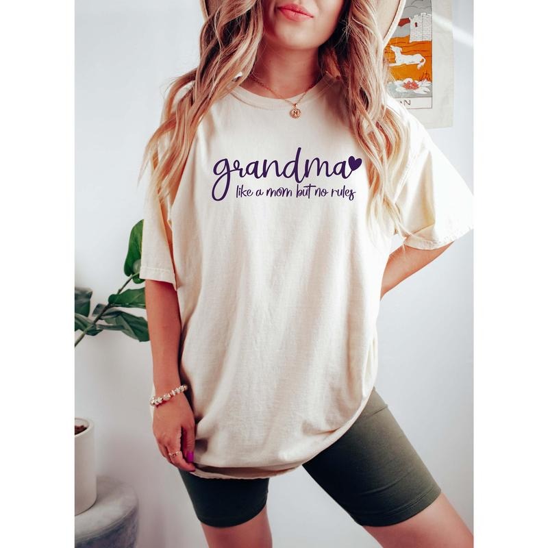 Grandma Like a Mom but No Rules Shirt, Shirt for Grandkids, Gift for Grandma, Mothers Day Gift, Cute Mothers Day Shirt for Grandmother
