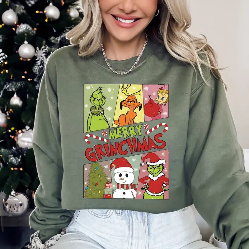Grinnchmas Sweatshirt, Christmas Season Sweater, Retro Christmas, Christmas 2024 Shirt, Gift for him, Funny Gift, Gift for christmas