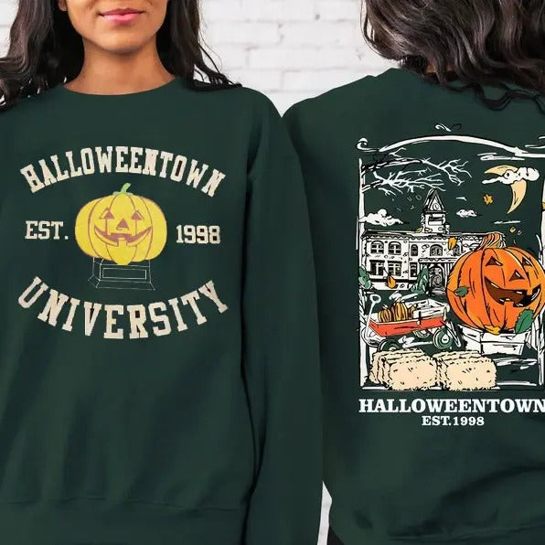 Halloweentown Est 1998 Back and Front Sweatshirt, Halloween Funny Shirt, Halloweentown Est 1998 Sweatshirt, Halloweentown University, Retro Halloweentown Sweatshirt, Fall Sweatshirt, Halloween Sweatshirt, Funny Halloween Shirt, Halloween for women