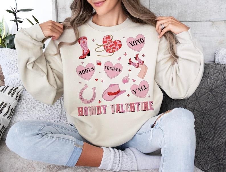 Howdy Valentine , Western Valentines , Cowgirl Valentines , Conversation Hearts , Retro Valentines ,Disco Ball Valentines