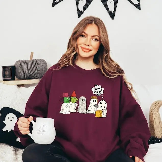 I Got A Rock Halloween Custom Meme Sweatshirt | Funny Ghost Hoodie | Spooky Sweat | T-shirt, sweater and Hoodie