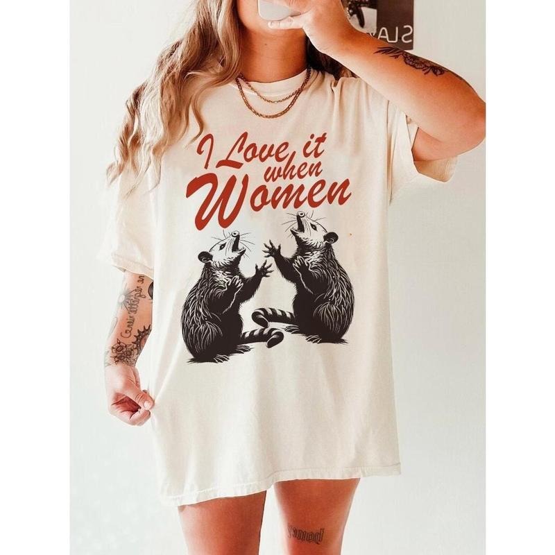 I love it when women shirt | funny lesbian shirt | pan pride | bi clothing | possum shirt | queer punk | sapphic shirt | trans girl | queer T-shirt, sweater and Hoodie
