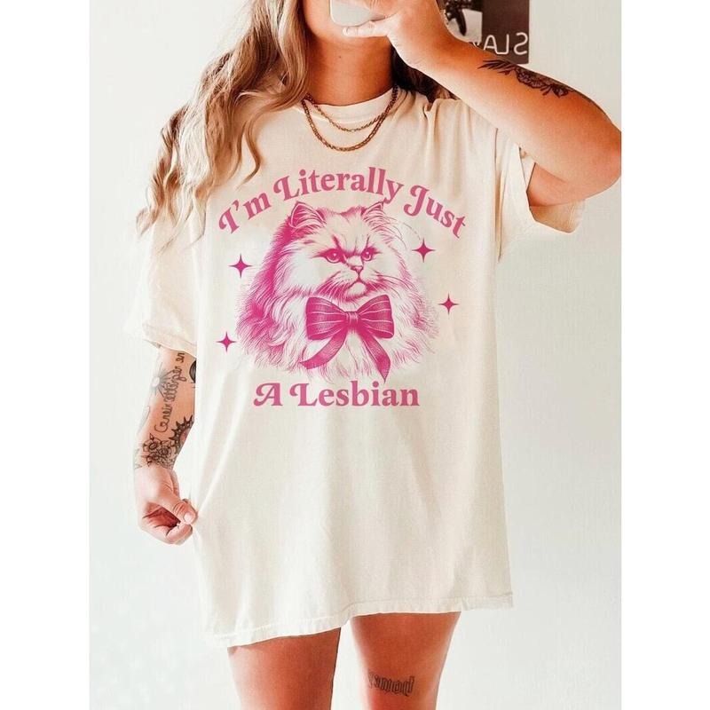 I'm literally just a lesbian shirt | sapphic shirt | retro lesbian shirt | funny lesbian gifts | funny lesbian shirt | live laugh lesbian | butch T-shirt, sweater and Hoodie