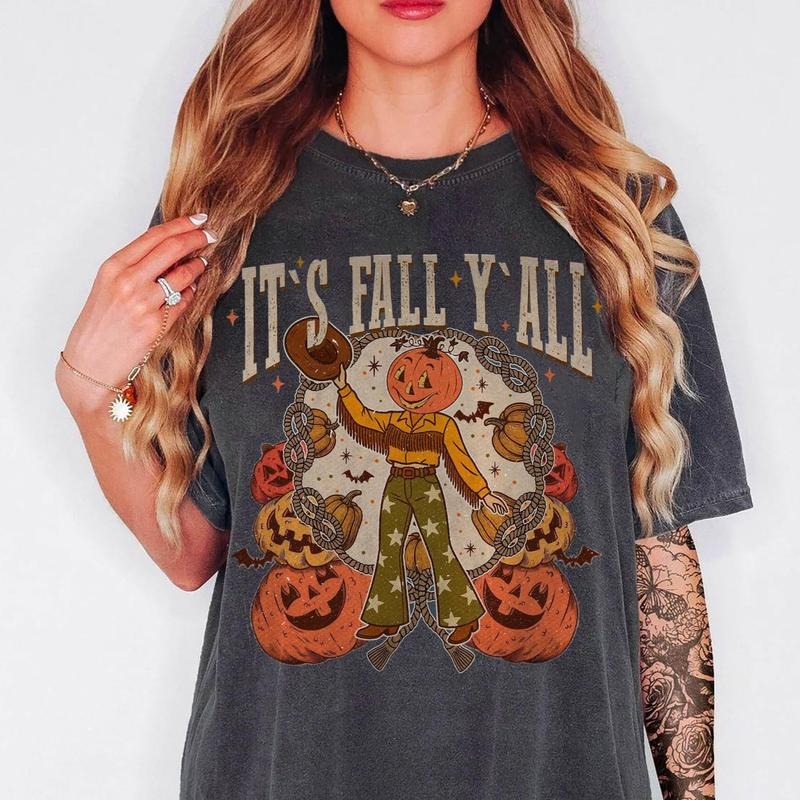 It's Fall Y'all Pumpkins Shirt, Vintage Halloween Pumpkin Tee, Fall Shirt, Fall Pumpkin Tee, Retro Fall Autumn Shirt