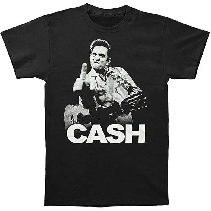 JOHNNY CASH Graphic Tshirt, Funny Johnny Cash The Bird Tee T-shirt, Music Lover, Fan Gifts, Fullsizes Menswear Top Round Neck Underwear Streetwear