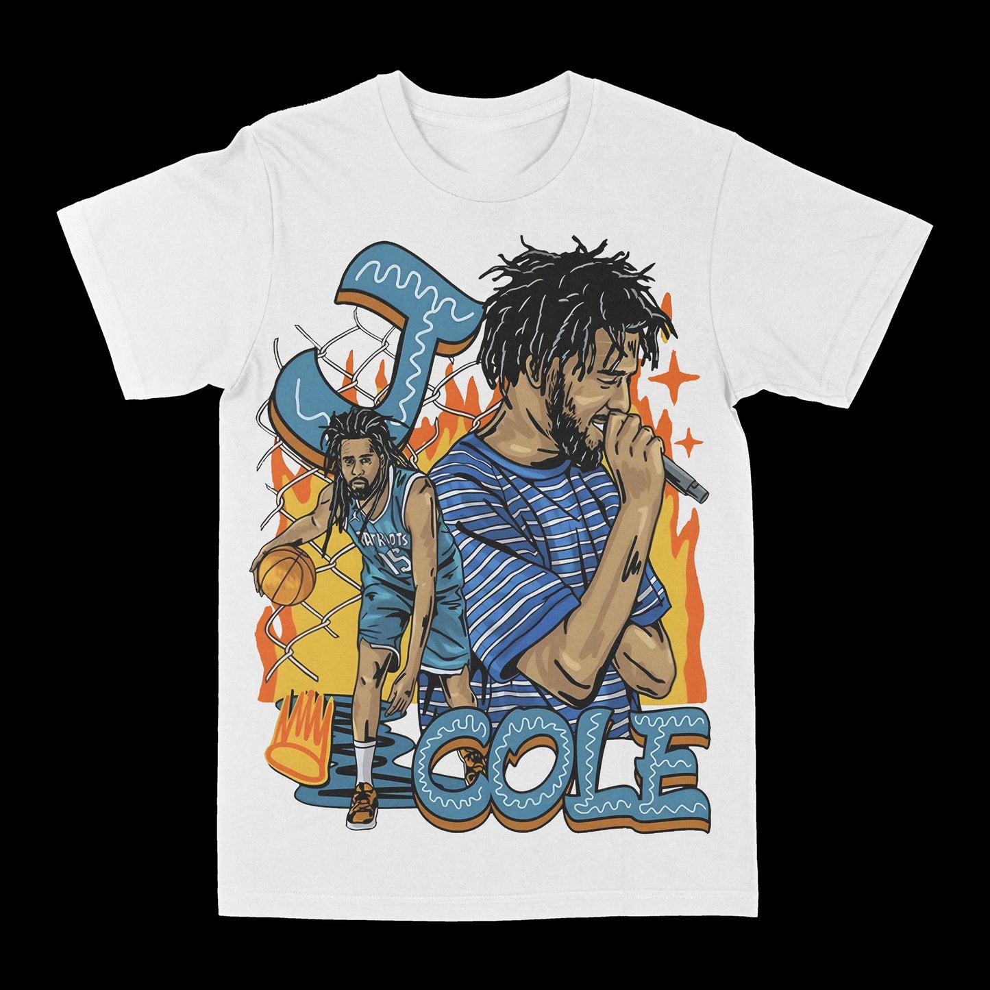 J. Cole "Fire" Graphic Tee Style001