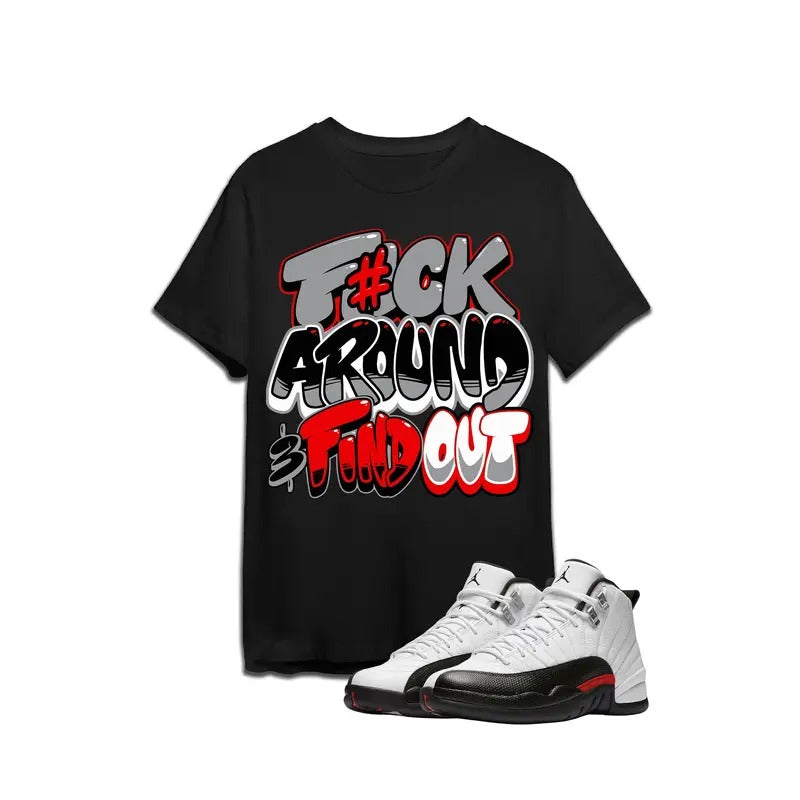 Jordan 12 Red Taxi 12s Shirt To Match Sneaker Fuch Around color Black