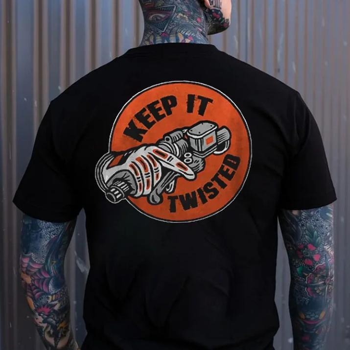 KEEP IT TWISTED Motor Head Graphic Casual Print T-shirt