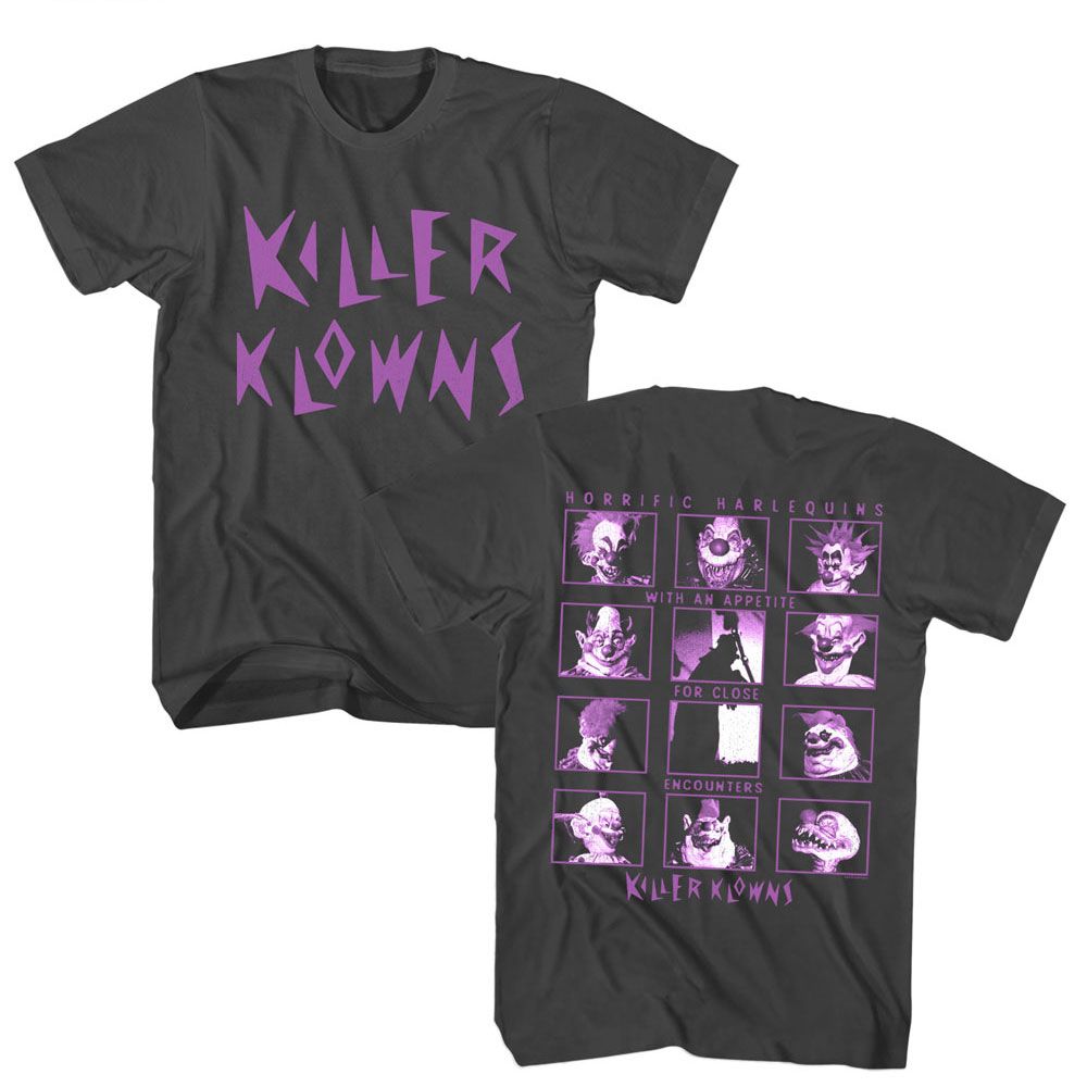 Killer Klowns From Outer Space - Horrific Harlequins - American Classics - Solid Gray Adult Short Sleeve T-Shirt