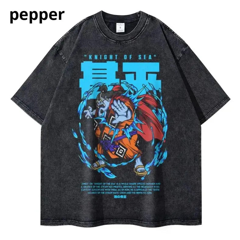 "Knight of the Sea" Jinbe Vintage Graphic T-shirt, Fish-Man Karate, whale shark fish-man, One Piece Shirt, Anime Shirt, gift for fan, Menswear Top