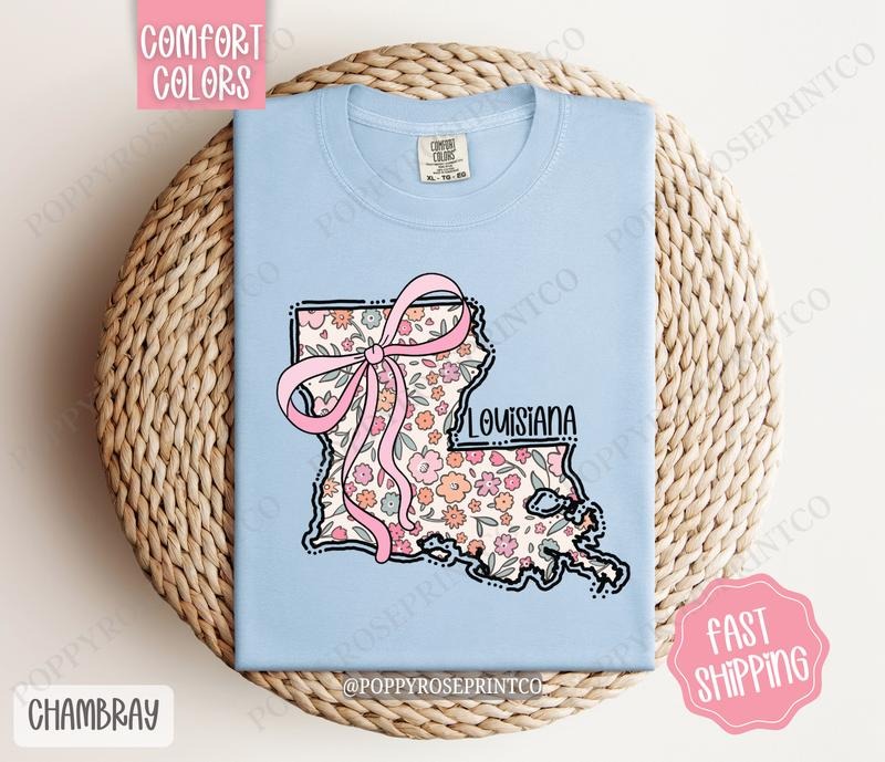 Louisiana Comfort Colors State Tshirt, Cute Louisiana Shirt, Louisiana Tshirt, Louisiana Shirt