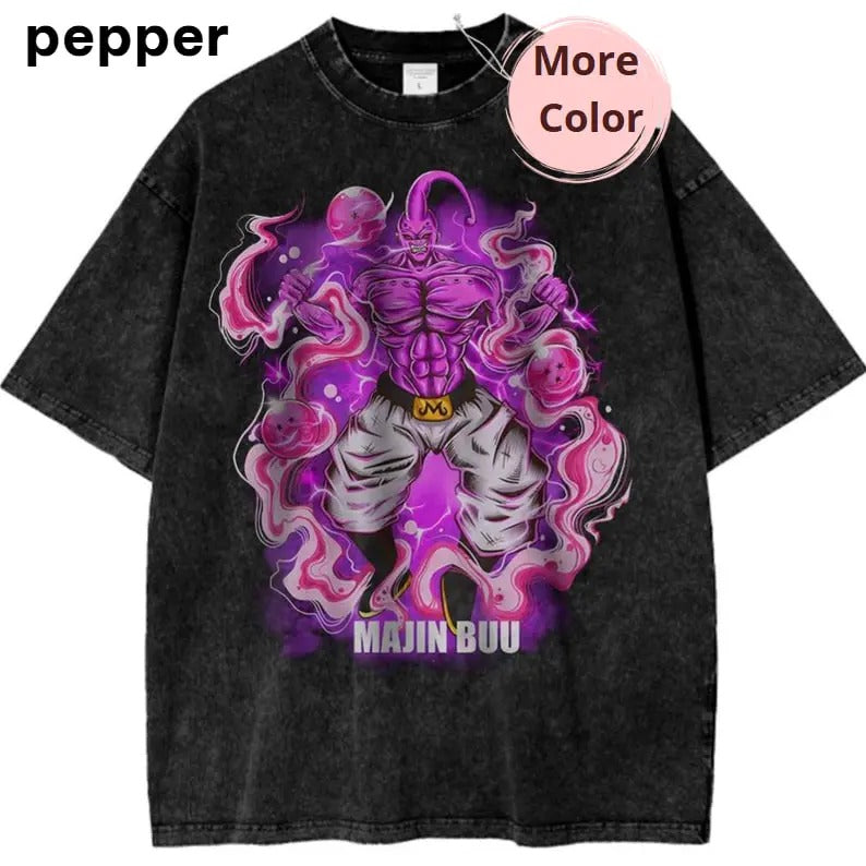 Majin Buu Vintage Tee, Dragon Ball Z Anime Shirt for Fans, anime Graphic Tee, vintage clothing men, anime clothing, Menswear Top Tshirt Shortsleeve