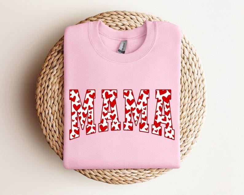 Mama Valentines Heart Valentines Day Shirt,Valentines Day Shirts For Woman, Latte Valentine Shirt, Valentines Day Gift, Valentines Mom Gift, Womenswear Top