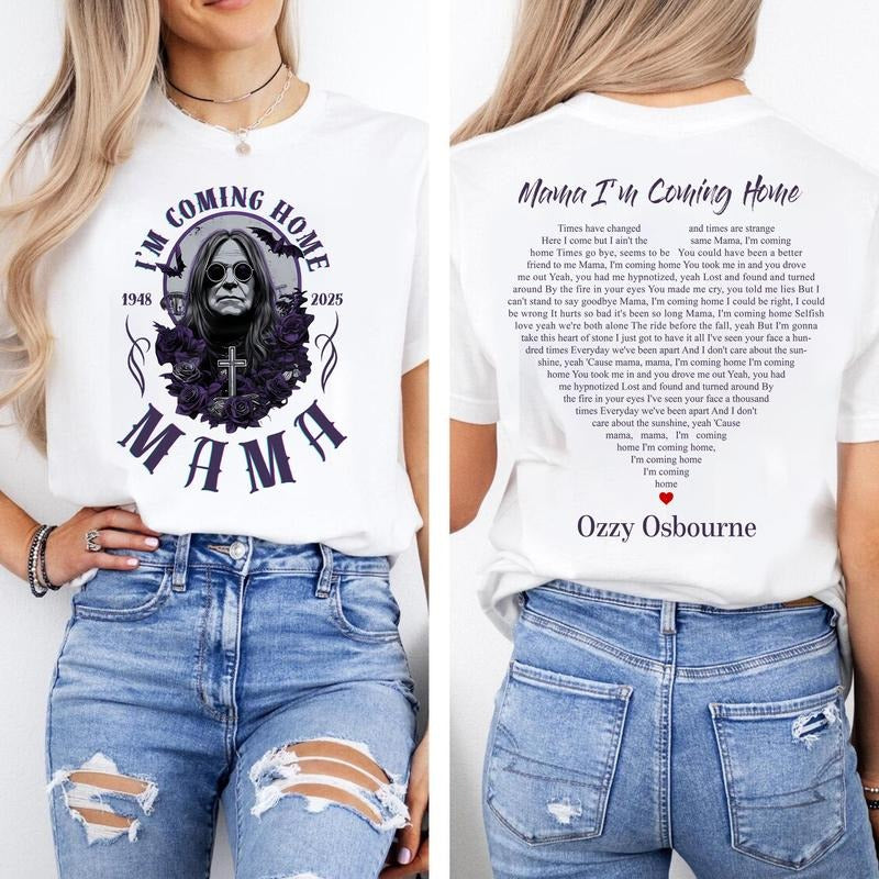 Mama, Im coming home Ozzy Osbourne T-Shirt Casual Streetwear Rock Styles For Fans