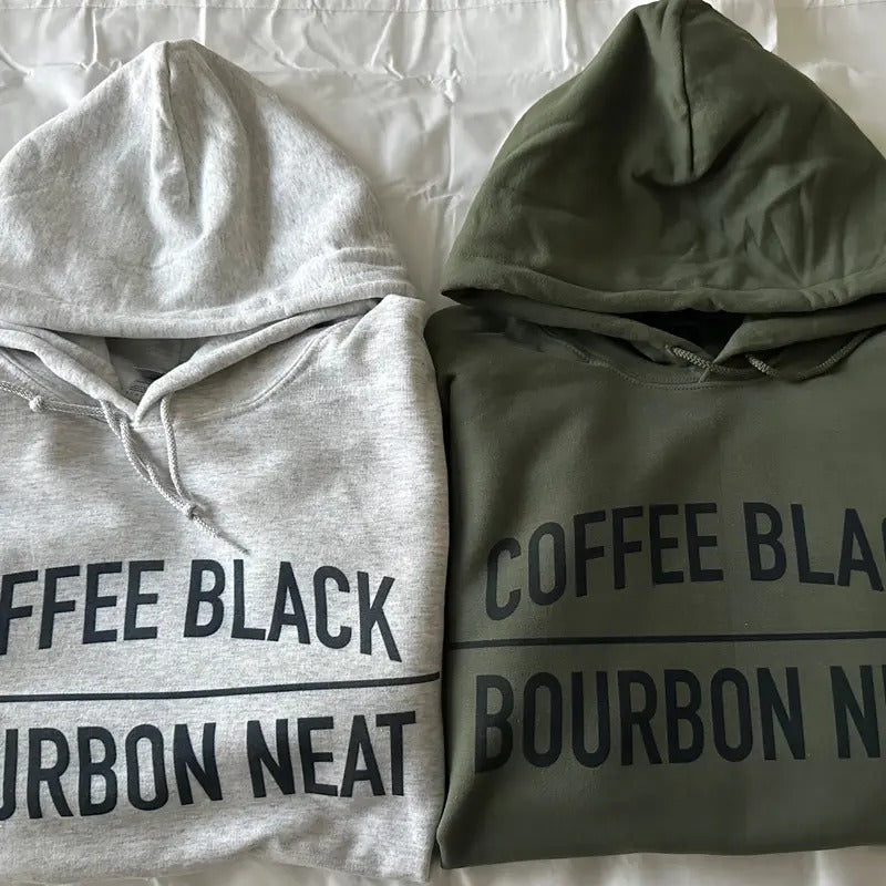Men's Coffee Black Bourbon Neat Hoodie Bourbon Hoodie