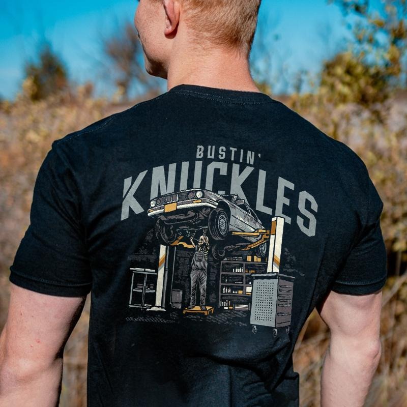 Men's T-shirt, Bustin' Knuckles Printed Men's T-shirt, Gifts for the Man of Character, Merch gift