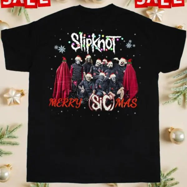 Merry Christmas Slipknot Band Unisex Shirt Rock band Graphic Cotton