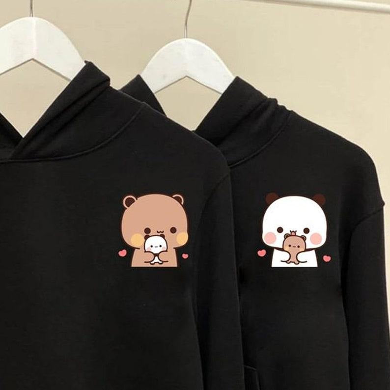 Milk and Mocha bears Couple Hoodie, Couple Hoodie Anniversary Couple Matching Clothes Hoodie and Sweater; T-shirt