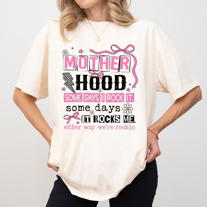 Mother Hood Some Days I Rock It Comfort Colors Shirt, Moms Life T-Shirt, New Mom Graphic Tee, Funny Sarcastic Mom Clothing, Mother's Day Gifts