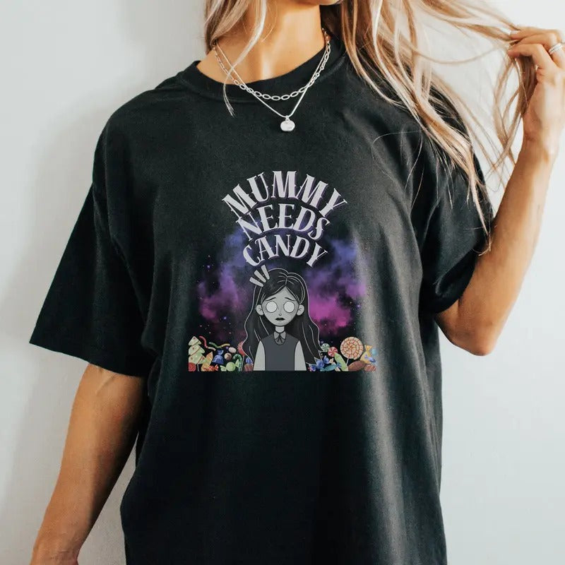 Mummy Needs Candy Funny Halloween Oversized Tshirt Gift For Mommy Halloween Funny Shirt Oversized Zombie Tee