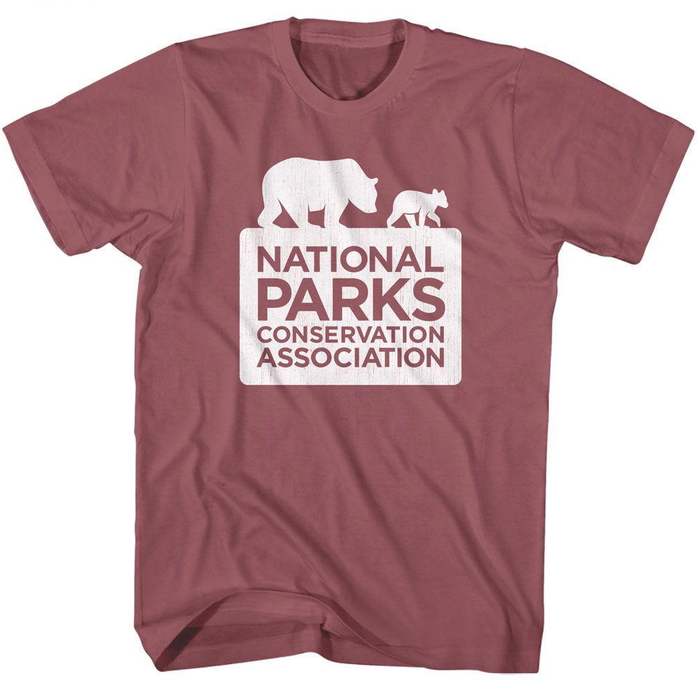National Parks - Logo - American Classics - Solid Red Adult Short Sleeve T-Shirt Style001