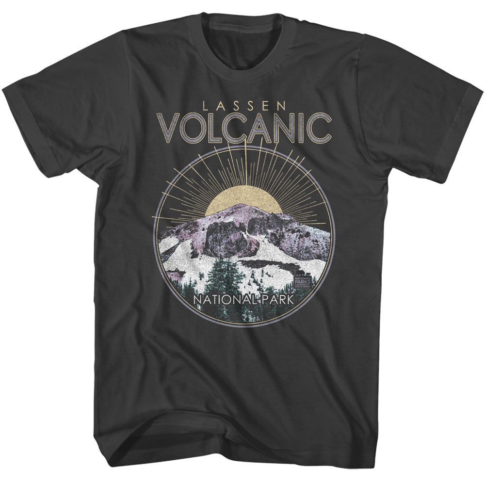 National Parks - Lassen Volcanic Circle - American Classics - Solid Gray Adult Short Sleeve T-Shirt