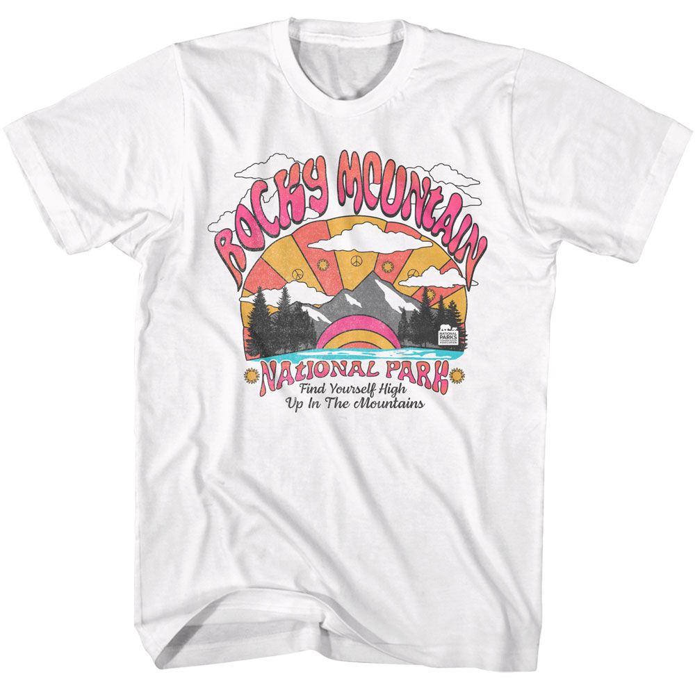 National Parks - Rocky Mountain - American Classics - Solid White Adult Short Sleeve T-Shirt