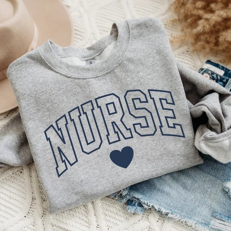 Nurse Sweatshirt, Vintage Nurse Heart Sweatshirt, RN Sweatshirt, ER Nurse Sweatshirt, Nurse Shirt, Gift For Her, Future Nurse Shirt, Nurse Gift Shirt