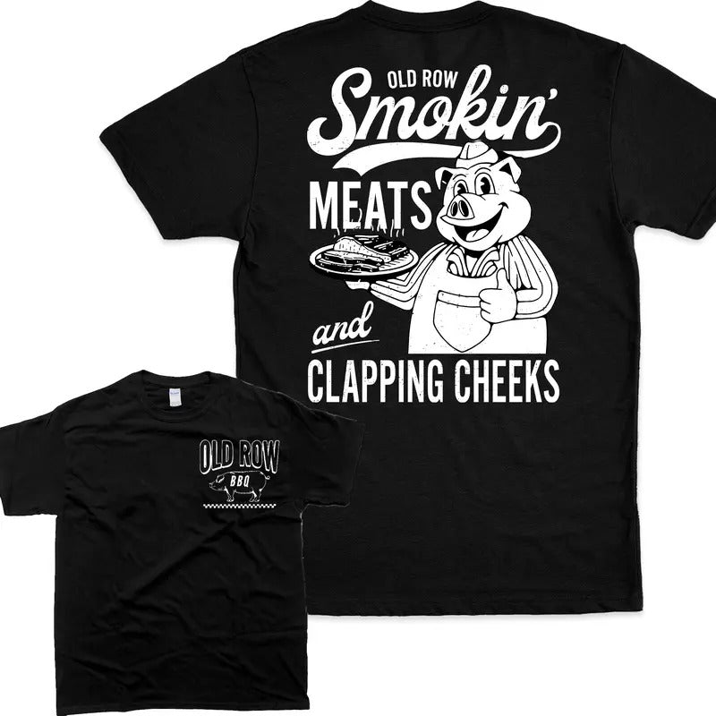 Old Row The Smokin' Meats Graphic 2 Sides Tshirt, Unisex Tshirt For Men, For Women Graphic
