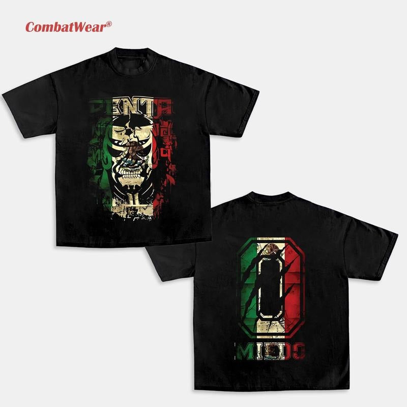 Penta Jr. Mexico Flag Design Lucha Libre T-Shirt - 2-Sided Premium Wrestling Graphic Tee with Iconic Design, Perfect for Fans & Collectors of Lucha Culture