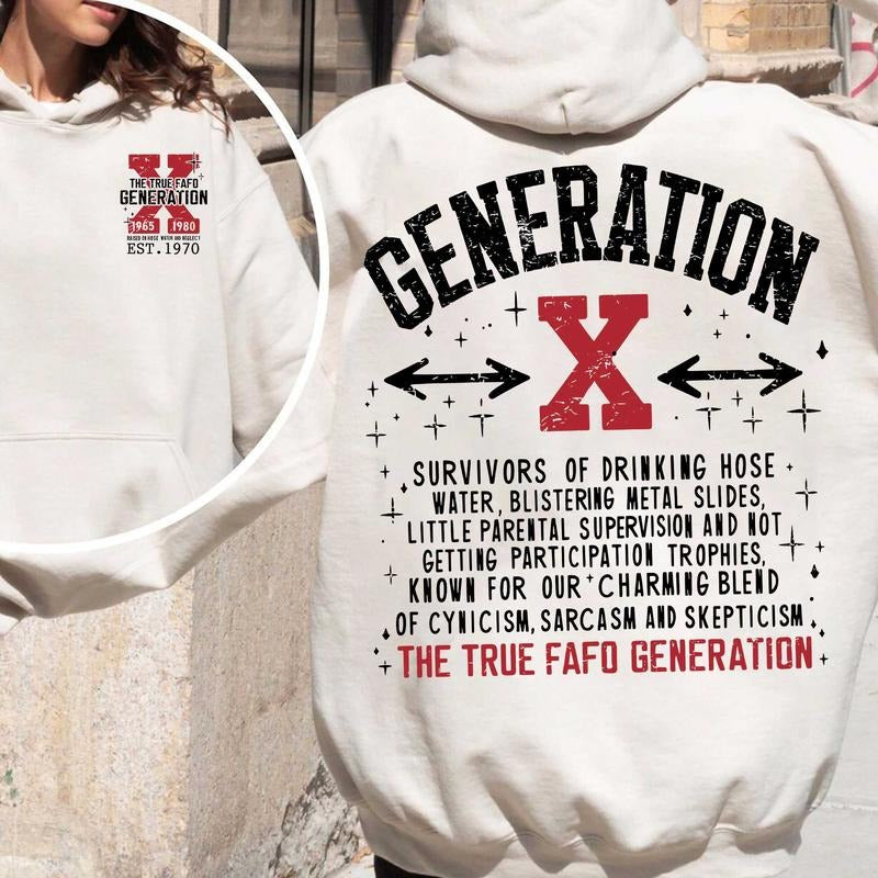Personalized Generation X Shirt, Funny 50th Birthday Gift, 50th Birthday Generation X Tshirt, 50th Birthday Gen X Shirts for Women Cotton Top