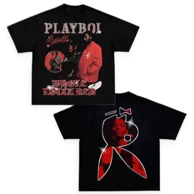 Playboi Carti Double Sided Shirt, Playboi the Whole Locca Red Album Sweatshirt, Rap Music Playboi Carti Unisex T-Shirt Sweatshirt, Hoodie
