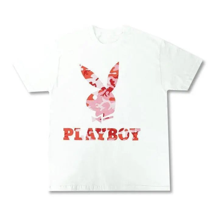 Playboi Rabbit Head Pink Camo Tee, Vintage Unisex Cotton Tee, Playboi Collection T-shirt Sweatshirt, Hoodie